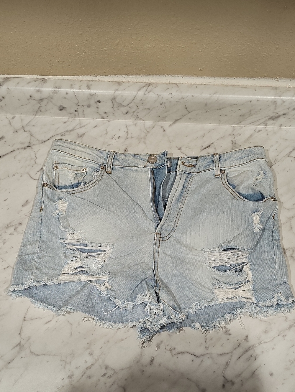 Rue21 Light Blue Distressed Denim Cutoff Shorts